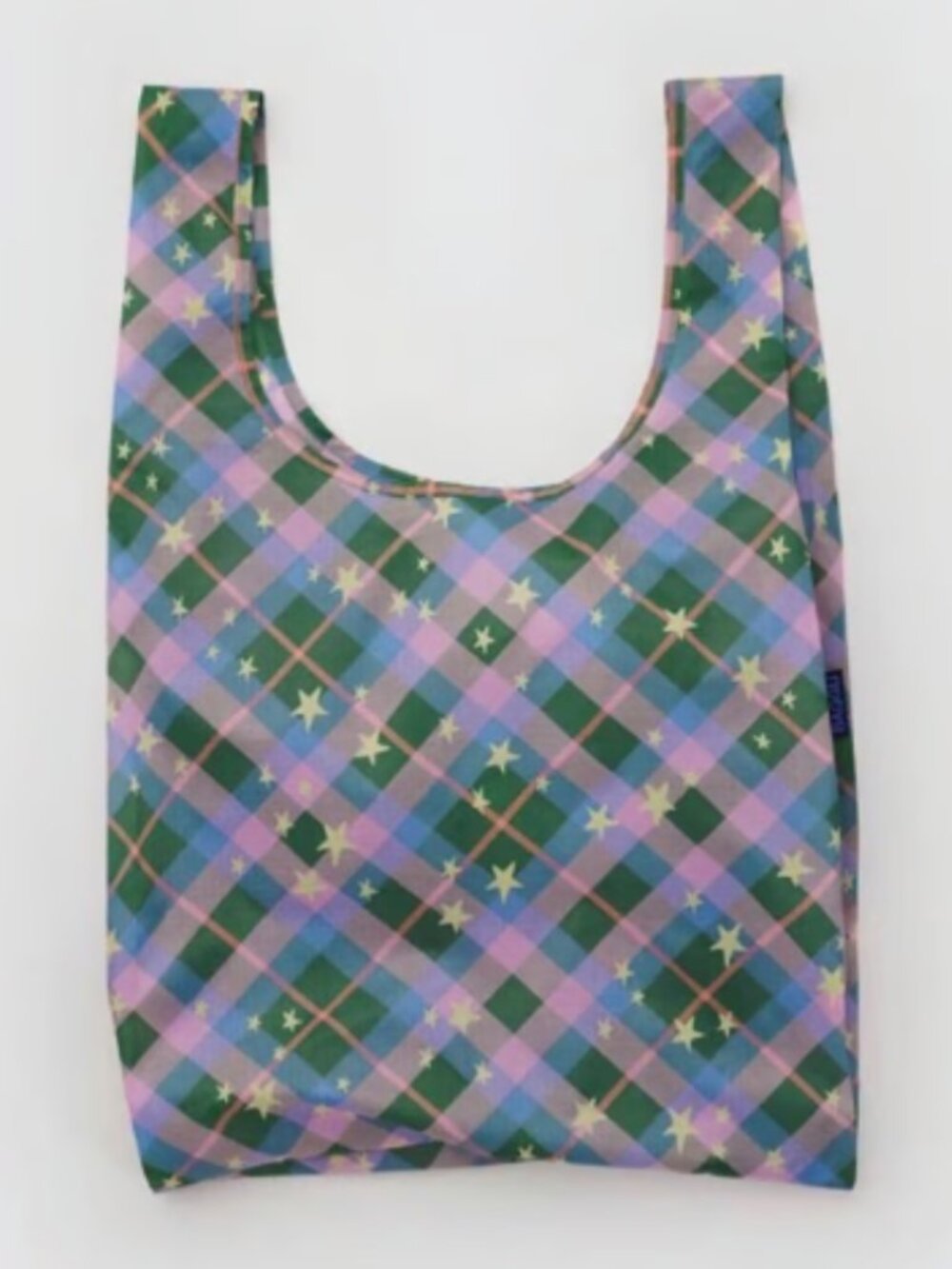 NWT Baggu Standard Reusable Bag (Green Star Plaid)